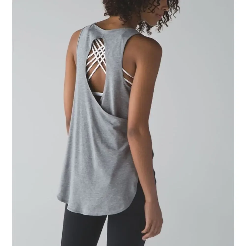 Lululemon Cruiser Tank Top Heathered Medium Grey Size 6 8